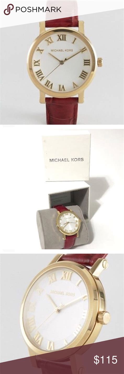 Michael Kors Women's Norie Garnet Leather Strap Watch 38mm 